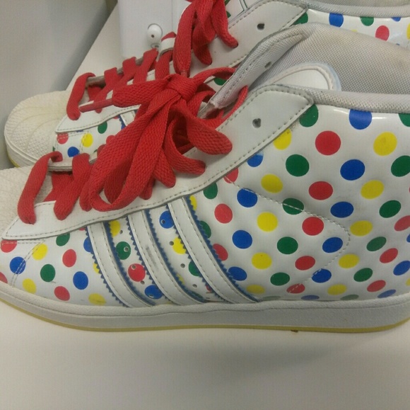 adidas Other - Adidas Hightop Polka Dot Sneakers